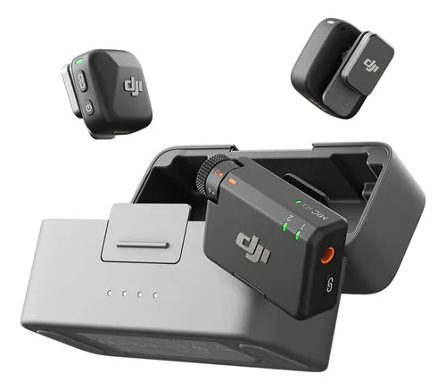 DJI Mic 2 (2 TX + 1 RX + Charging Case), Wireless Lavalier Microphone, Intelligent Noise Cancellation, 32-Bit Float Internal Recording, 820-Foot Range
