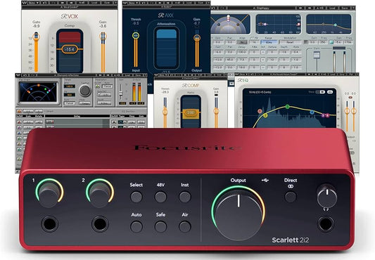 AudioDeluxe Focusrite Scarlett Solo (4th Gen) USB Audio Interface and Musicians Bundle, 2 Units