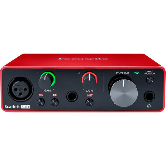 AudioDeluxe Focusrite Scarlett Solo (4th Gen) USB Audio Interface and Musicians Bundle, 2 Units