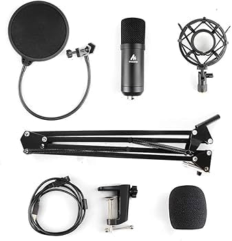 192KHZ/24BIT USB Microphone Kit Plug and Play MAONO AU-A04 USB for Computer, Cardioid Condenser Podcast Microphone with Professional Sound Chipset for PC Karaoke, YouTube, Game Recording